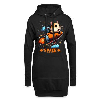Space Hamster Hamster Lovers Space Design - Sweat-shirt à capuche long Femme - noir - Devant