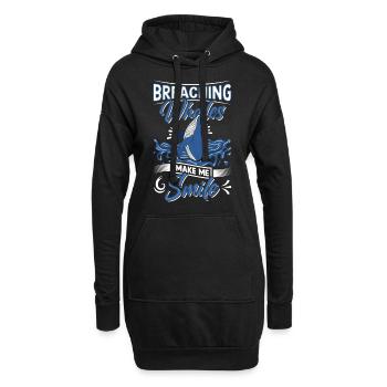 Observation des baleines Observation des baleines Orques Bleu Baleine - Sweat-shirt à capuche long Femme - noir - Devant