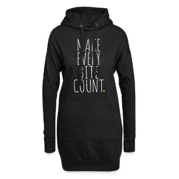 Veganer Make Every Bite Count Go Vegan Veganerin - Hoodie-Kleid - Schwarz - Vorne