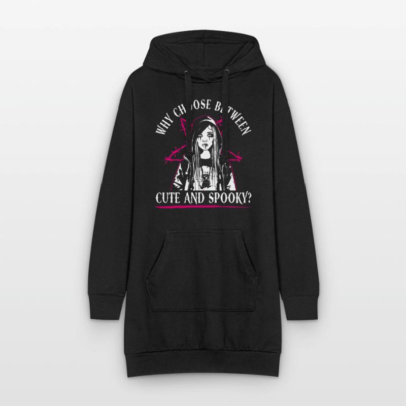 Mignon et effrayant? - Bubble Goth Perky Goth Sweat-shirt à capuche long Femme