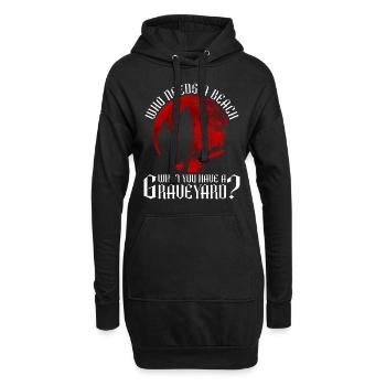 Cimetière Moontan-gothique Goth Fille Disant - Sweat-shirt à capuche long Femme - noir - Devant