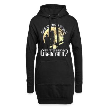 Cimetière Moontan-gothique Goth Fille Disant - Sweat-shirt à capuche long Femme - noir - Devant