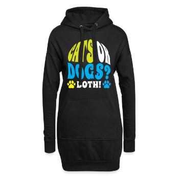 Katzen Oder Hunde Beide Liebhaber Katze Hund - Hoodie-Kleid - Schwarz - Vorne