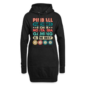 Flipper Retro Pinball Flipperautomat Bumper - Hoodie-Kleid - Schwarz - Vorne