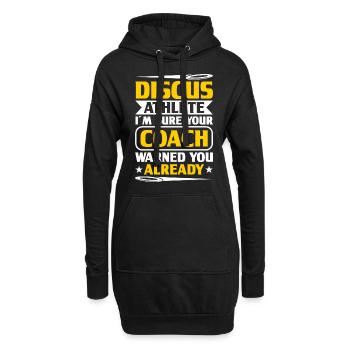 Diskuswurf Diskuswerfer Leichtathletik Diskus - Hoodie-Kleid - Schwarz - Vorne