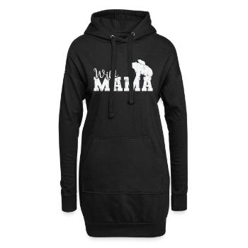Wild Mama Bär Wald Tier - Hoodie-Kleid - Schwarz - Vorne