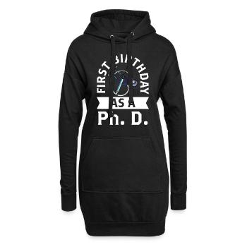 Premier anniversaire en tant que doctorante Dictons enceintes - Sweat-shirt à capuche long Femme - noir - Devant
