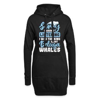 Béluga Béluga Baleine Observation des baleines Dauphin Dauphin - Sweat-shirt à capuche long Femme - noir - Devant