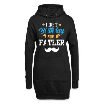 Erster Geburtstag Als Vater Papi Papa Party - Hoodie-Kleid - Schwarz - Vorne