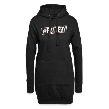 #Töpferei - Artiste céramiste potier - Sweat-shirt à capuche long Femme - noir - Devant