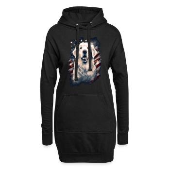 Chien Drapeau américain d’un fier amoureux des chiens - Sweat-shirt à capuche long Femme - noir - Devant