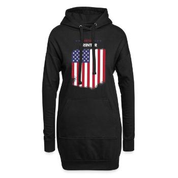 Imprimante électorale - Sweat-shirt à capuche long Femme - noir - Devant