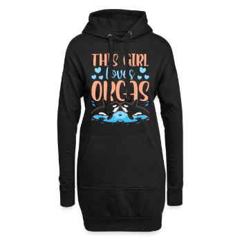 Cette fille aime les tireurs d’orques orques - Sweat-shirt à capuche long Femme - noir - Devant