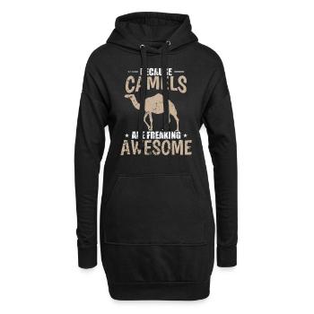 Because Camels are freaking Awesome Wüste - Hoodie-Kleid - Schwarz - Vorne