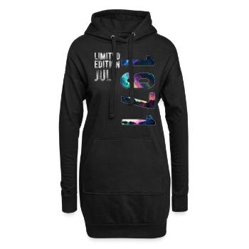 Limited Edition 1971 Juli Geburtstag Nordlichter - Hoodie-Kleid - Schwarz - Vorne