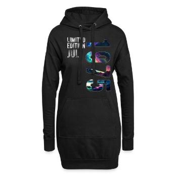 Limited Edition 1975 Juli Geburtstag Nordlichter - Hoodie-Kleid - Schwarz - Vorne