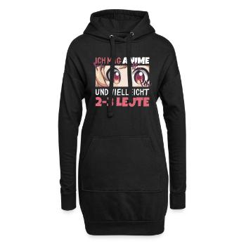Sarkastisches Kawaii Statement für Manga-Liebhaber - Hoodie-Kleid - Schwarz - Vorne