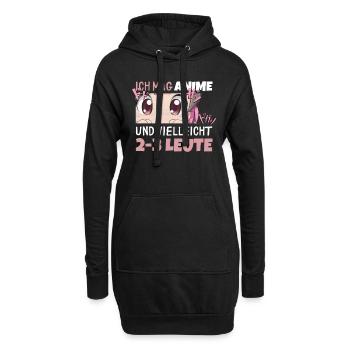 Sarkastisches Kawaii Statement für Manga-Liebhaber - Hoodie-Kleid - Schwarz - Vorne