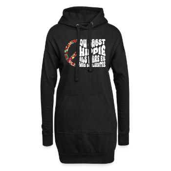 Du Sagst Hippie Als Wäre Es Was Schlechtes Hippie - Hoodie-Kleid - Schwarz - Vorne