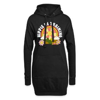 Hippie In Training - Hippie Kostüm Tie Dye - Hoodie-Kleid - Schwarz - Vorne