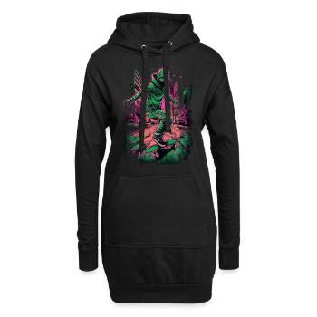 Cooler Skater Skateboard - Hoodie-Kleid - Schwarz - Vorne