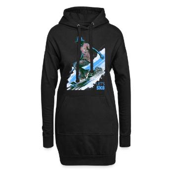 Skateboarder - Hoodie-Kleid - Schwarz - Vorne