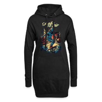Skateboarder Skateboard Skate Skater - Hoodie-Kleid - Schwarz - Vorne