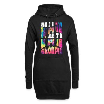 Not A Hippie Just A Hippie Groupie Hippie Tie Dye - Hoodie-Kleid - Schwarz - Vorne