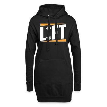 Lift Workout Gym Gewichtheber Gewichtheben - Hoodie-Kleid - Schwarz - Vorne