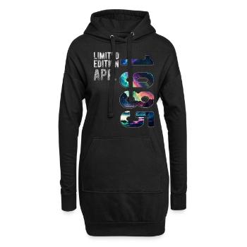Limited Edition 1985 April Geburtstag Nordlichter - Hoodie-Kleid - Schwarz - Vorne