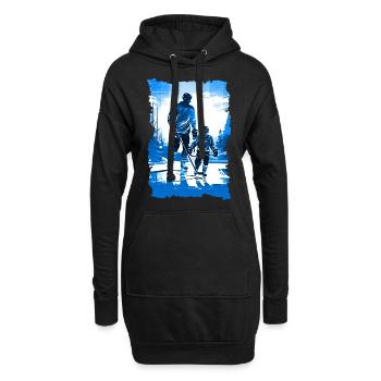 Vater und Sohn Eishockey Vatertags Geschenk - Hoodie-Kleid - Schwarz - Vorne