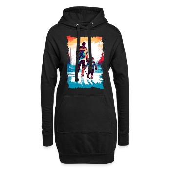 Vater und Sohn Eishockey Vatertags Geschenk - Hoodie-Kleid - Schwarz - Vorne