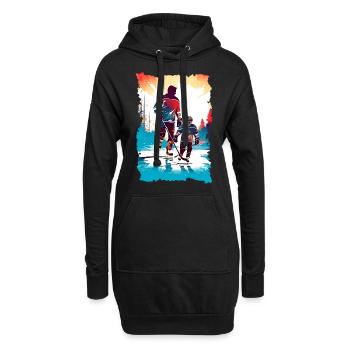 Vater und Sohn Eishockey Vatertags Geschenk - Hoodie-Kleid - Schwarz - Vorne