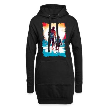 Vater und Sohn Eishockey Vatertags Geschenk - Hoodie-Kleid - Schwarz - Vorne