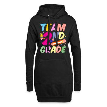 Team Zweite Klasse Lehrer Zweitklässler Schule - Hoodie-Kleid - Schwarz - Vorne
