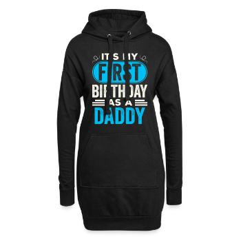 Mein Erster Geburtstag Als Papi Geburtstagsfeier - Hoodie-Kleid - Schwarz - Vorne