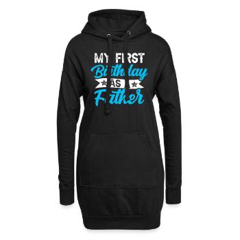 Mon premier anniversaire en tant que père Proverbes enceinte - Sweat-shirt à capuche long Femme - noir - Devant
