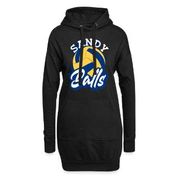 Sandy Balls - Lustiger Beach-Volleyball - Hoodie-Kleid - Schwarz - Vorne