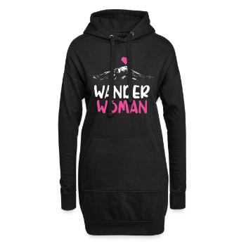 Wander Woman Alpenherz Berge Gebirge Wandern Herz - Hoodie-Kleid - Schwarz - Vorne