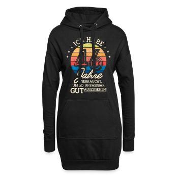46. Geburtstag Geschenk Habe 46 Jahre Gebraucht - Hoodie-Kleid - Schwarz - Vorne