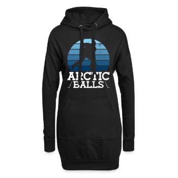 Arctic Balls - Lustiges Eishockey - Hoodie-Kleid - Schwarz - Vorne