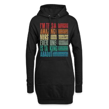 Krankenschwester Krankenpflegerin Geschenk Retro - Hoodie-Kleid - Schwarz - Vorne