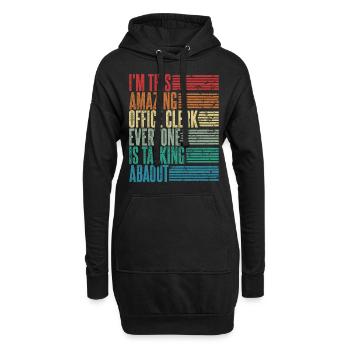 Vintage Office Clerk Office Clerk Gift Retro - Sweat-shirt à capuche long Femme - noir - Devant