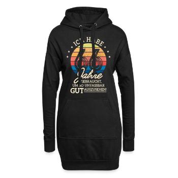 66. Geburtstag Geschenk Habe 66 Jahre Gebraucht - Hoodie-Kleid - Schwarz - Vorne