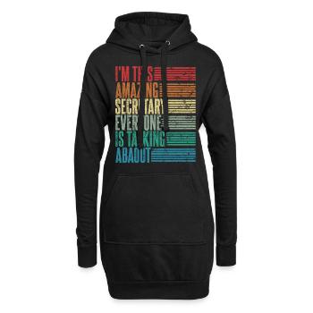 Vintage Secrétaire Secrétaire Cadeau Rétro - Sweat-shirt à capuche long Femme - noir - Devant