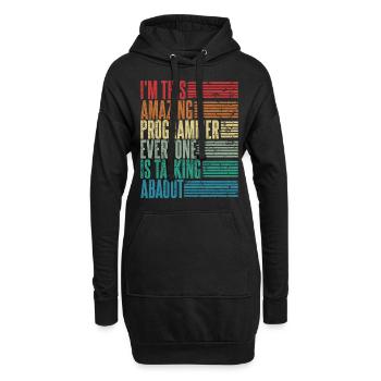 Programmeur Vintage Codeur Cadeau Rétro - Sweat-shirt à capuche long Femme - noir - Devant