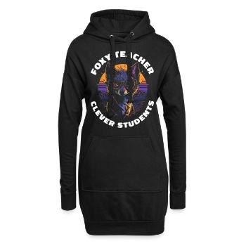 Foxy Teacher Clever Students Lehrer Geschenk Fuchs - Hoodie-Kleid - Schwarz - Vorne