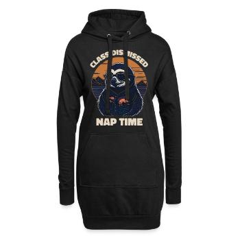 Faultier Retro Lehrer Klasse Entlassen Nickerchen - Hoodie-Kleid - Schwarz - Vorne