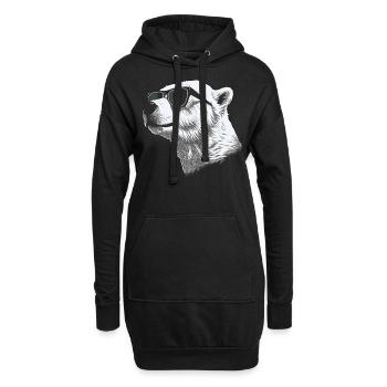 Lunettes de soleil d'ours polaire - Sweat-shirt à capuche long Femme - noir - Devant