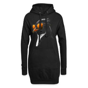 Lunettes de soleil pingouin - Sweat-shirt à capuche long Femme - noir - Devant